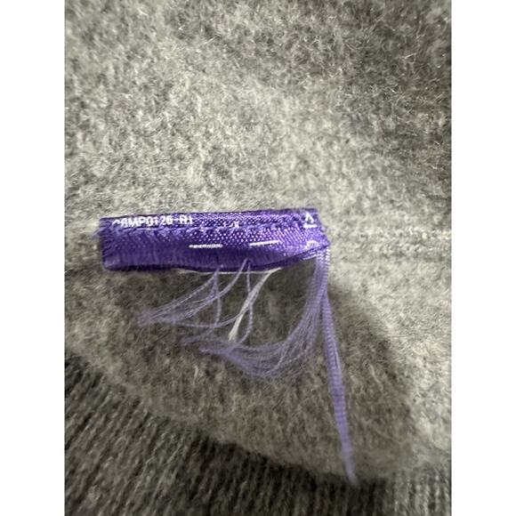 RALPH LAUREN PURPLE LABEL EAGLE 100% CASHMERE SWEATER Embroidered Gray  Sweater, - Picture 7 of 7